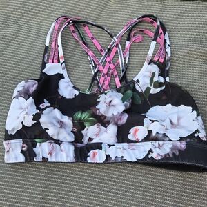 Victoria's Secret Logo Floral Strappy Sports Bra M